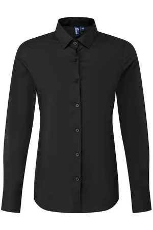 Premier Dames Recyclight Poplin Lange Mouwen Shirt