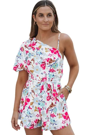 Azura Exchange Dames Enkele Bubbelmouw Schuin Schouder Romper in