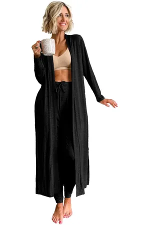 Azura Exchange Dames Lounge Set met Lange Cardigan Zachte en Comfortabele Pyjama set voor Dames