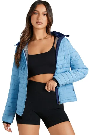 Azura Exchange Myosotis Effen Kleur Gequilt Zip-up Puffer Jack