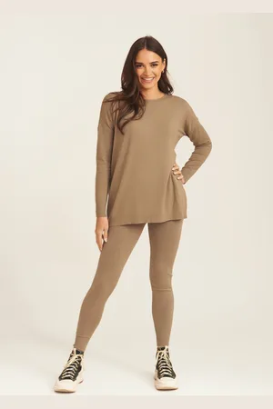 Gini London Geborstelde Katoenen Leggings