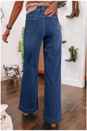 Azura Exchange Dames Wijde Pijpen Jeans