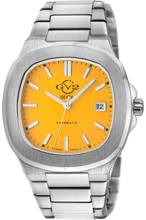 Gevril GV2 Automatische Heren Potente Zwitserse Automatische Mosterd Dial 316L Staal Armband Horloge