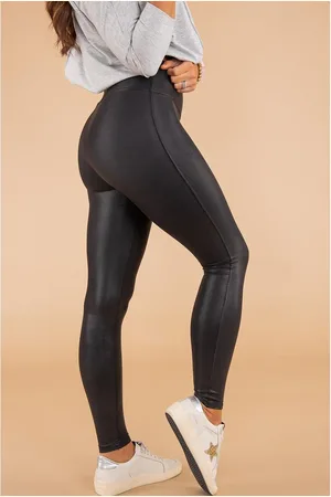 Azura Exchange Zwarte Faux Lederen Skinny Leggings