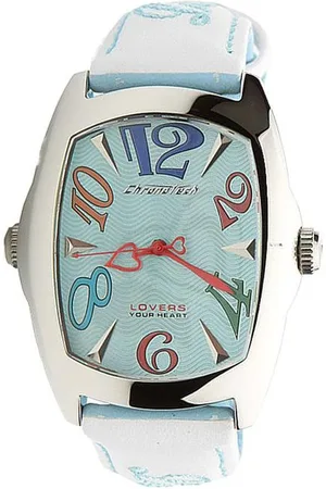 Chronotech Elegant Lederen Band Kwartshorloge Met Stalen Kast