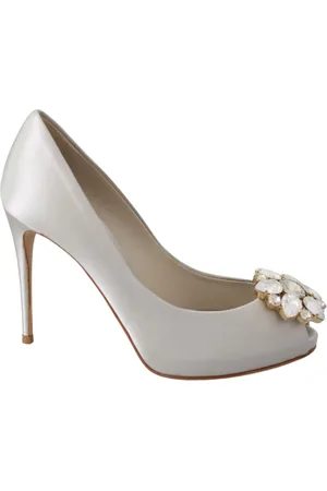 Dolce & Gabbana Witte Kristal Peep Toe Pumps