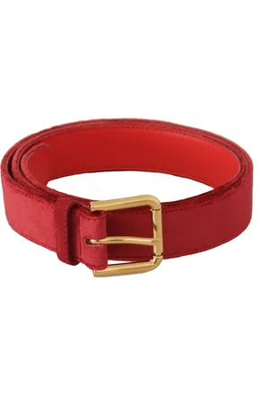 Dolce & Gabbana Authentic Leren Rieme met Gegraveerde Logo Gesp