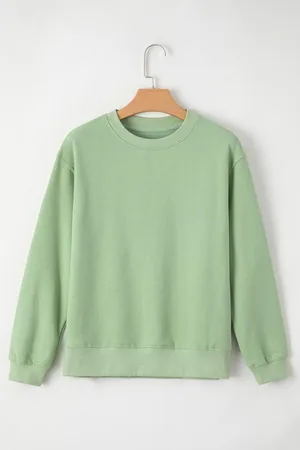 Azura Exchange Dames Groen Lange Mouwen Crew Neck Sweatshirt