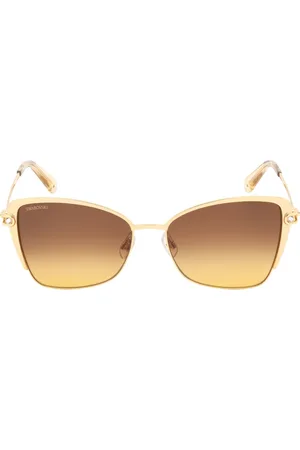 Swarovski Gradiënt Bruine Lens Mat Diep Gouden Zonnebril