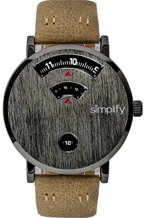 Simplify Vereenvoudig de 7000 lederen band horloge