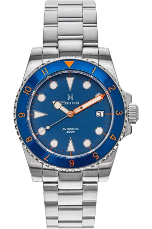 heritor automatic Luciano armbandhorloge met datum - marineblauw