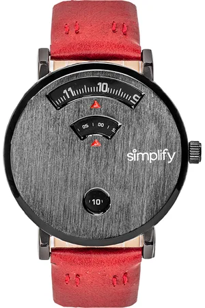 Simplify Vereenvoudig de 7000 lederen band horloge