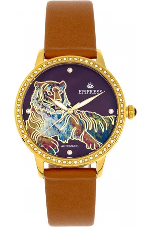 Empress Keizerin Diana automatisch gegraveerd MOP horloge met leren band