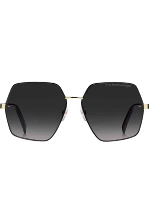 Marc Jacobs Donkergrijze SF-lens gouden en zwarte detailzonnebril