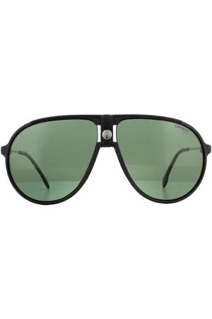 Carrera Aviator Mens Mat Black Green Polarisated zonnebril