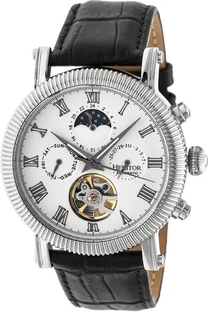 heritor automatic Heritor automatisch Winston semi-skelet lederen band horloge