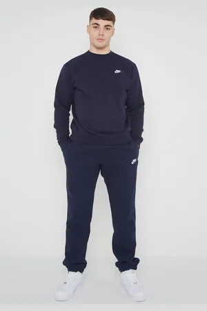 Nike Heren Club Fleece volledig trainingspak set marineblauw