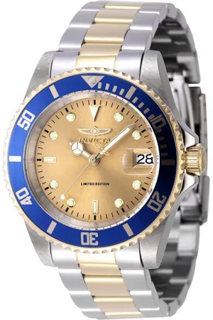 Invicta Pro Diver 47394 Heren Horloge - Automatisch Uurwerk - Roestvrij Staal met gouden Wijzerplaat - 40mm