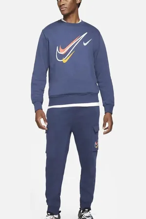 Nike Multi Swoosh trainingspak voor heren met ronde hals in marineblauw