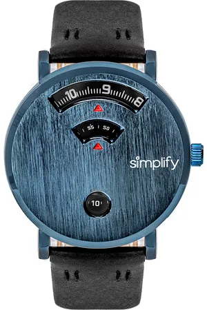 Simplify Vereenvoudig de 7000 lederen band horloge