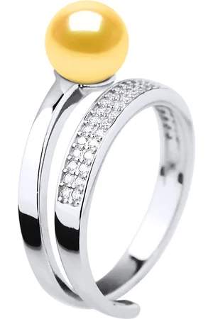 Diadema Ring Rush Verstelbare zoetwaterparels Round 7-8 mm Gold Jewelry 925