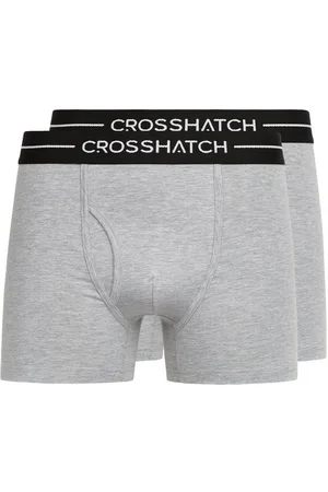 Crosshatch Heren Ambek Boxershorts (Set van 2) (Grijze Mergel)