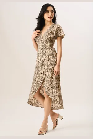 Gini London Midi-wikkeljurk met dierenprint