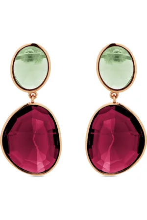 Luxenter Anjoan oorbellen in 925 sterling zilver en kersen hydrothermale kwarts afgewerkt met 18k roségoud plating