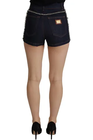 Dolce & Gabbana Crystal Embellished Denim Shorts Voor Dames