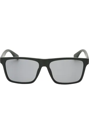Calvin Klein Solid Smoke Lens Matte Cargo Zwarte Zonnebril
