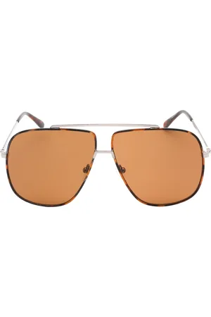 Guess Bruine lens glanzende licht ruthenium zilveren zonnebril