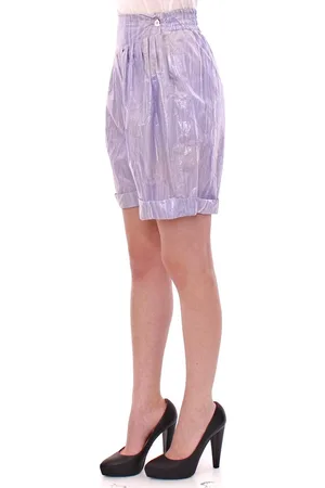 Licia Florio Dames High Waisted Wide Leg Silk Shorts