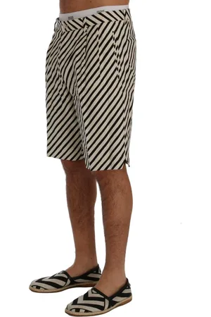 Dolce & Gabbana Zwartwitte Gestreepte Shorts Voor Heren