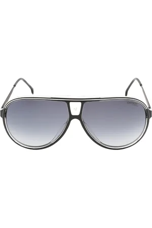 Carrera Grijze gearceerde lens witte detail zwarte zonnebril