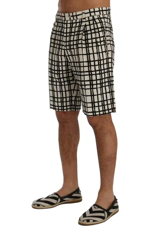 Dolce & Gabbana Zwart-wit Geruite Shorts Voor Heren