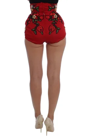 Dolce & Gabbana Geborduurde Minishort Met Hoge Taille