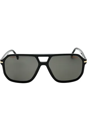 Carrera Grijze lens gouden detail zwarte zonnebril