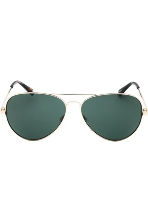 Banana Republic Groene lens licht gouden zonnebril