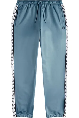 Fred Perry Branded Taped Ash Blue Track Pants