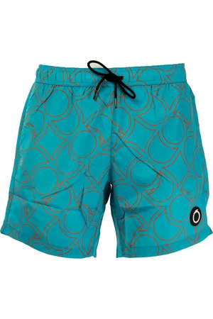Trussardi HEREN MIDDENLANGE STRANDBOXERSHORT MET ALLOVER MONOGRAMOPRINT