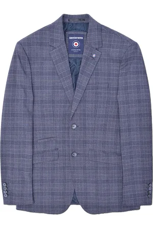 Lambretta Heren Bradley Geruite Blazer (Leisteen)