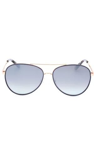 Juicy Couture Zilveren lens blauwe detail gouden zonnebril