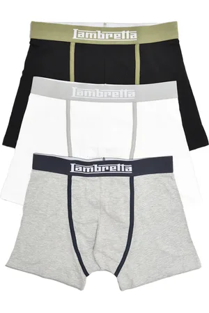 Lambretta Heren Classic Boxershorts (Set van 3) (Zwart/Grijs/Wit)