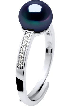 Diadema Ring Zoetwater Parel sieraden 7-8mm Black zirkonium oxides en 925