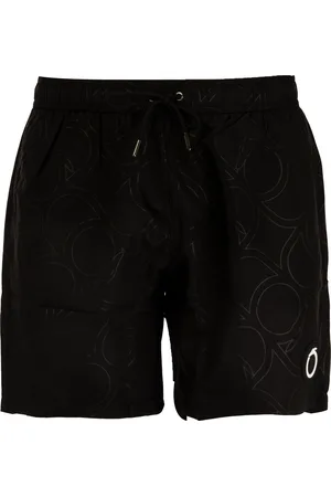 Trussardi HEREN MIDDENLANGE STRANDBOXERSHORT MET ALLOVER MONOGRAMOPRINT