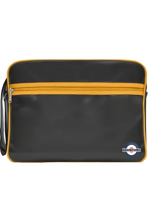 Lambretta Unisex Retro Tas voor Volwassenen (Zwart/Mustard)