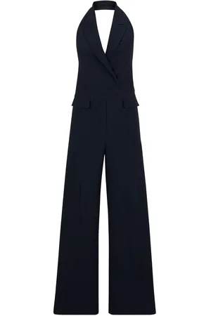 HUGO BOSS Damesjumpsuit Dacom Halterneck in Donkerblauw
