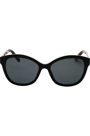 Marc Jacobs Grijze lens gouden logo zwarte zonnebril