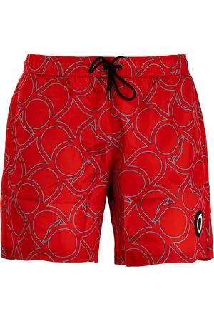 Trussardi HEREN MIDDENLANGE STRANDBOXERSHORT MET ALLOVER MONOGRAMOPRINT