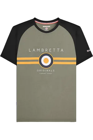 Lambretta Heren SS24 Target Raglan T-shirt ( /Kaki Groen)